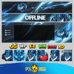 League of Legends Aurelion Sol Twitch ve Kick yayıncı paketi animasyonlu overlay ve panel tasarımı