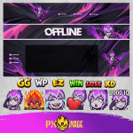 League of Legends Evelynn Twitch ve Kick yayıncı paketi animasyonlu overlay ve panel tasarımı