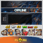 League of Legends Fiddlesticks Twitch ve Kick yayıncı paketi animasyonlu overlay ve panel tasarımı