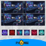 Valorant Jett Twitch ve Kick yayıncı paketi animasyonlu overlay ve panel tasarımı