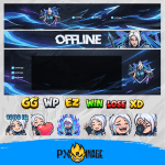 Valorant Jett Twitch ve Kick yayıncı paketi animasyonlu overlay ve panel tasarımı