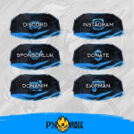 Valorant Jett Twitch ve Kick yayıncı paketi animasyonlu overlay ve panel tasarımı