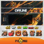 Valorant Raze Twitch ve Kick yayıncı paketi animasyonlu overlay ve panel tasarımı