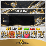 League of Legends Galio Twitch ve Kick yayıncı paketi animasyonlu overlay ve panel tasarımı