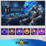 League of Legends Garen Twitch ve Kick yayıncı paketi animasyonlu overlay ve panel tasarımı