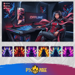 League of Legends Irelia Twitch ve Kick yayıncı paketi animasyonlu overlay ve panel tasarımı