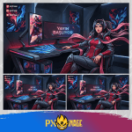 League of Legends Irelia Twitch ve Kick yayıncı paketi animasyonlu overlay ve panel tasarımı