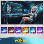 League of Legends Janna Twitch ve Kick yayıncı paketi animasyonlu overlay ve panel tasarımı
