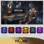 League of Legends Jayce Twitch ve Kick yayıncı paketi animasyonlu overlay ve panel tasarımı