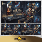 League of Legends Jayce Twitch ve Kick yayıncı paketi animasyonlu overlay ve panel tasarımı