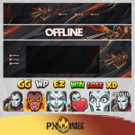 League of Legends Jhin Twitch ve Kick yayıncı paketi animasyonlu overlay ve panel tasarımı