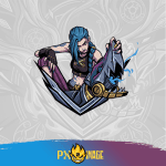 League of Legends Jinx Twitch ve Kick yayıncı paketi animasyonlu overlay ve panel tasarımı