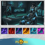 League of Legends Kalista Twitch ve Kick yayıncı paketi animasyonlu overlay ve panel tasarımı