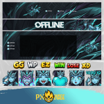 League of Legends Kalista Twitch ve Kick yayıncı paketi animasyonlu overlay ve panel tasarımı