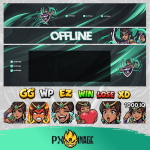 League of Legends Karma Twitch ve Kick yayıncı paketi animasyonlu overlay ve panel tasarımı