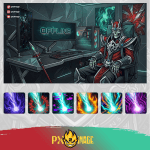 League of Legends Karthus Twitch ve Kick yayıncı paketi animasyonlu overlay ve panel tasarımı