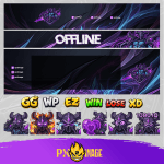 League of Legends Kassadin Twitch ve Kick yayıncı paketi animasyonlu overlay ve panel tasarımı