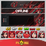League of Legends Katarina Twitch ve Kick yayıncı paketi animasyonlu overlay ve panel tasarımı