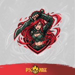 League of Legends Katarina Twitch ve Kick yayıncı paketi animasyonlu overlay ve panel tasarımı