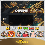 League of Legends Kayle Twitch ve Kick yayıncı paketi animasyonlu overlay ve panel tasarımı