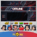 League of Legends Kayn Twitch ve Kick yayıncı paketi animasyonlu overlay ve panel tasarımı