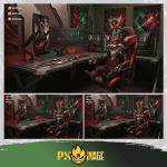 League of Legends Kled Twitch ve Kick yayıncı paketi animasyonlu overlay ve panel tasarımı