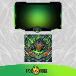 League of Legends Kog'Maw Twitch ve Kick yayıncı paketi animasyonlu overlay ve panel tasarımı