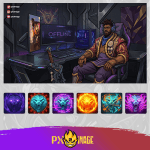 League of Legends K'Sante Twitch ve Kick yayıncı paketi animasyonlu overlay ve panel tasarımı