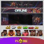 League of Legends K'Sante Twitch ve Kick yayıncı paketi animasyonlu overlay ve panel tasarımı